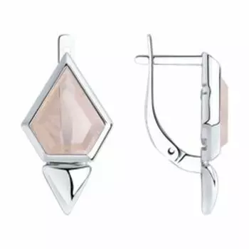 Серебряные серьги с кварцем