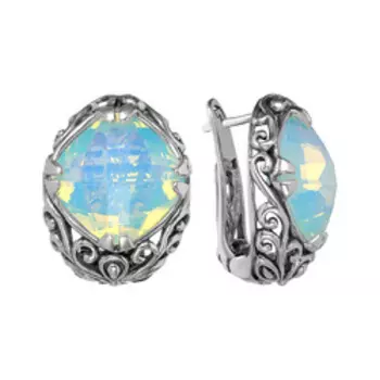 Серебряные серьги с кварцем