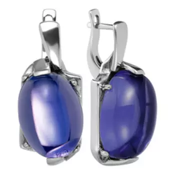 Серебряные серьги с кварцем