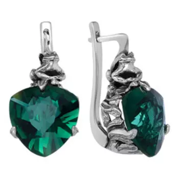 Серебряные серьги с кварцем