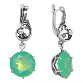 Серебряные серьги с кварцем