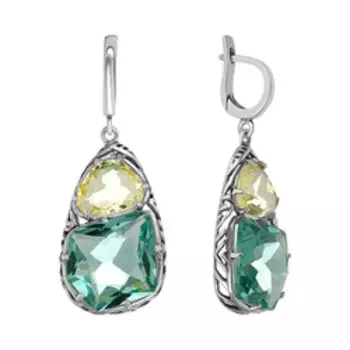 Серебряные серьги с кварцем