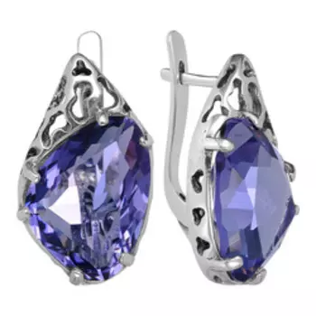 Серебряные серьги с кварцем