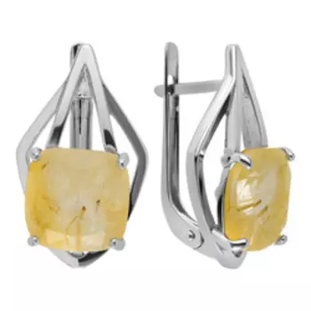 Серебряные серьги с кварцем