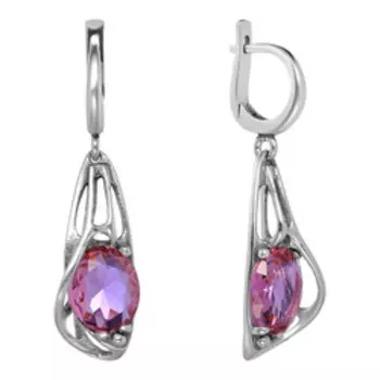 Серебряные серьги с кварцем