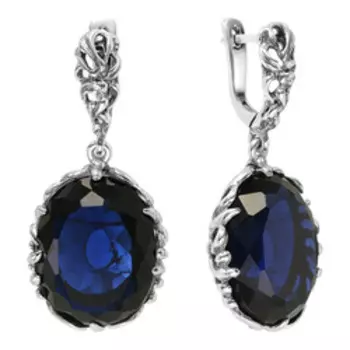 Серебряные серьги с кварцем