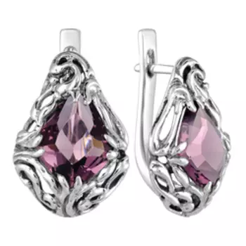 Серебряные серьги с кварцем