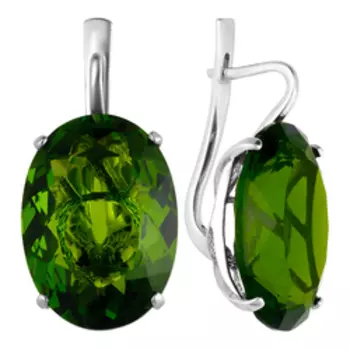 Серебряные серьги с кварцем