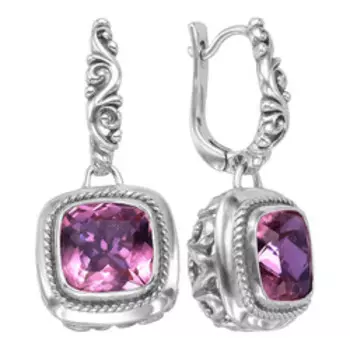 Серебряные серьги с кварцем