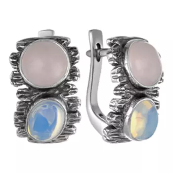 Серебряные серьги с кварцем