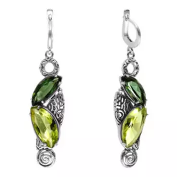 Серебряные серьги с кварцем