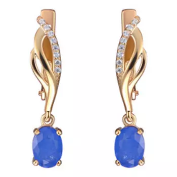 Серебряные серьги с кварцем