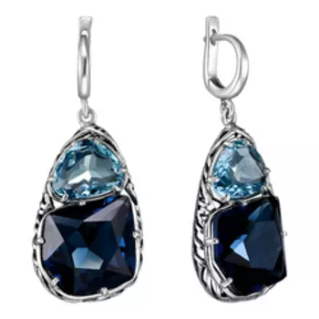 Серебряные серьги с кварцем