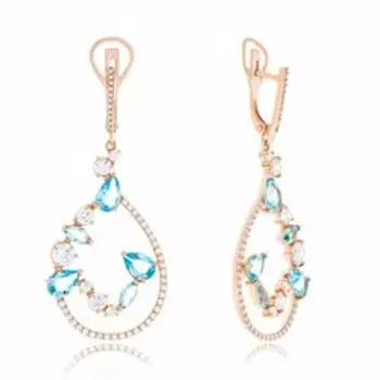 Серебряные серьги с кварцем