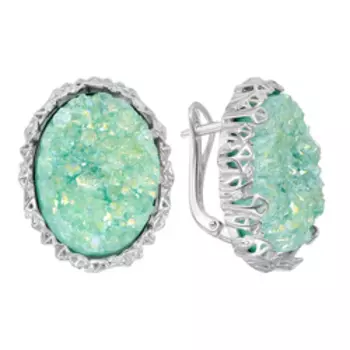 Серебряные серьги с кварцем