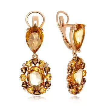 Серебряные серьги с кварцем