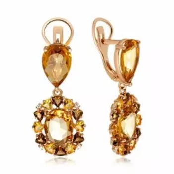 Серебряные серьги с кварцем