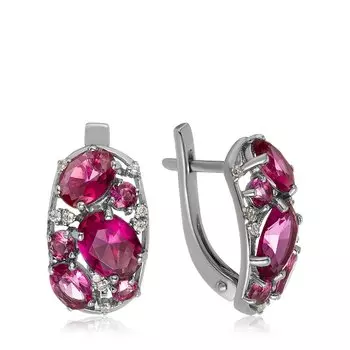 Серебряные серьги с кварцем