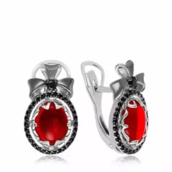 Серебряные серьги с кварцем