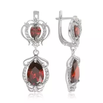 Серебряные серьги с кварцем