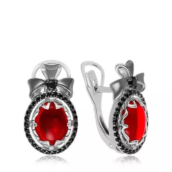 Серебряные серьги с кварцем