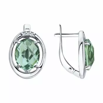 Серебряные серьги с кварцем