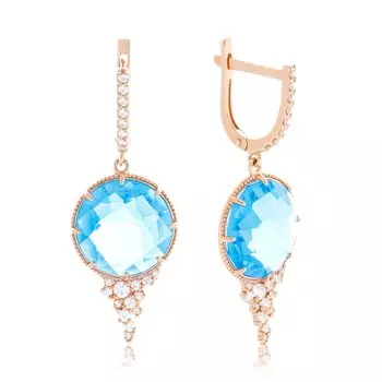 Серебряные серьги с кварцем