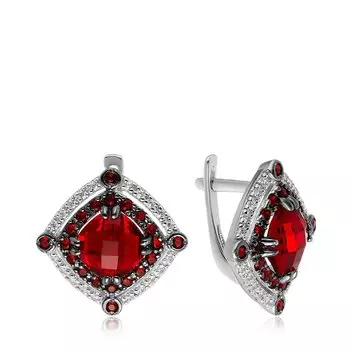 Серебряные серьги с кварцем