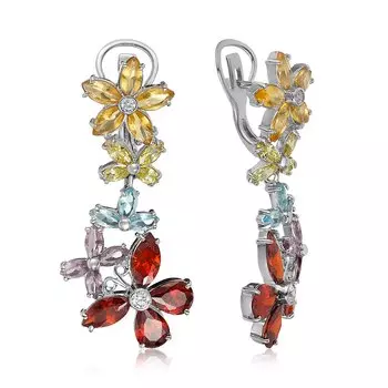 Серебряные серьги с кварцем