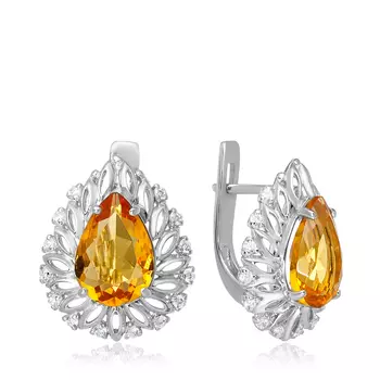 Серебряные серьги с кварцем