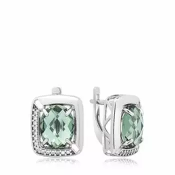 Серебряные серьги с кварцем