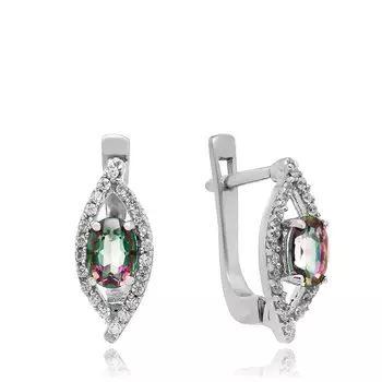 Серебряные серьги с кварцем