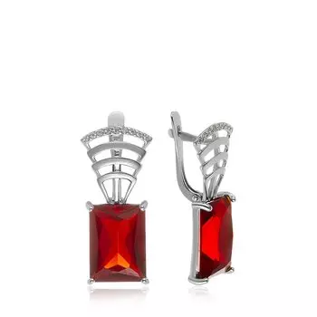 Серебряные серьги с кварцем