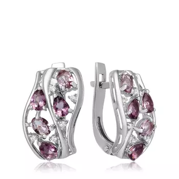 Серебряные серьги с кварцем