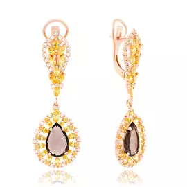 Серебряные серьги с кварцем