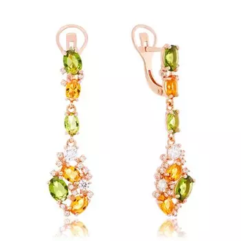 Серебряные серьги с кварцем