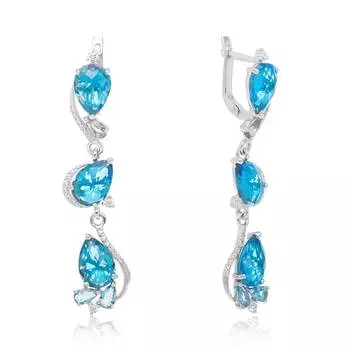 Серебряные серьги с кварцем