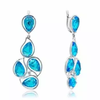 Серебряные серьги с кварцем