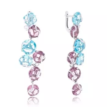 Серебряные серьги с кварцем