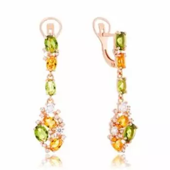 Серебряные серьги с кварцем