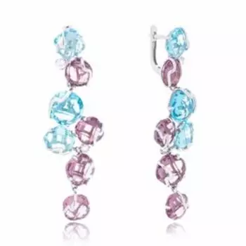 Серебряные серьги с кварцем