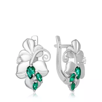 Серебряные серьги с кварцем