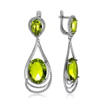 Серебряные серьги с кварцем