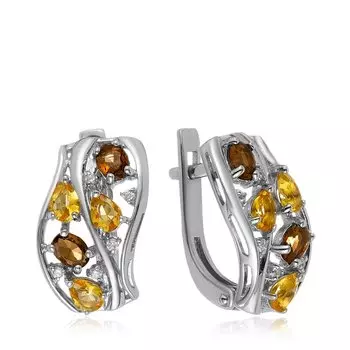 Серебряные серьги с кварцем