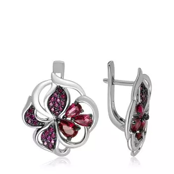 Серебряные серьги с кварцем