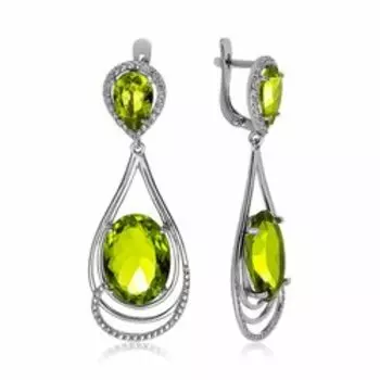 Серебряные серьги с кварцем