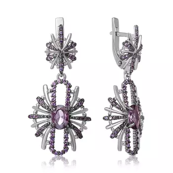 Серебряные серьги с кварцем