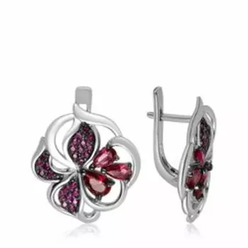 Серебряные серьги с кварцем