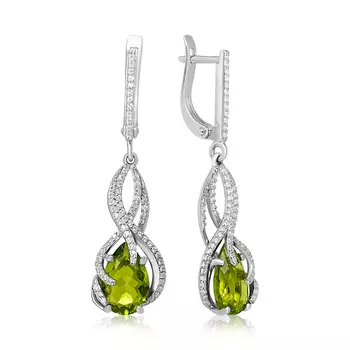 Серебряные серьги с кварцем