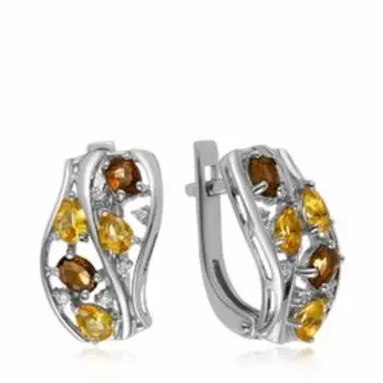 Серебряные серьги с кварцем